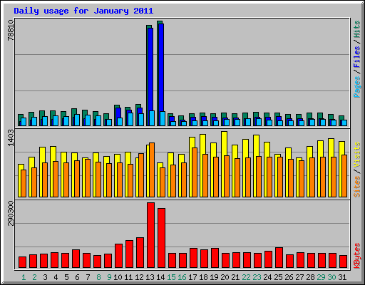 Daily usage for January 2011