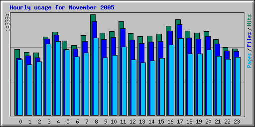 Hourly usage for November 2005