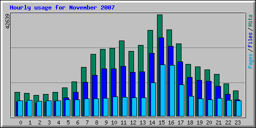 Hourly usage for November 2007