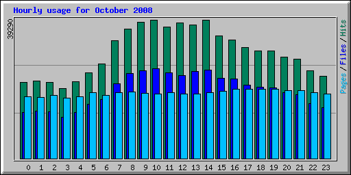 Hourly usage for October 2008