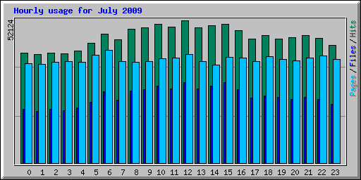 Hourly usage for July 2009