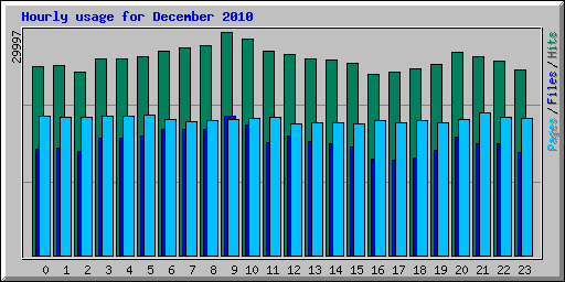 Hourly usage for December 2010