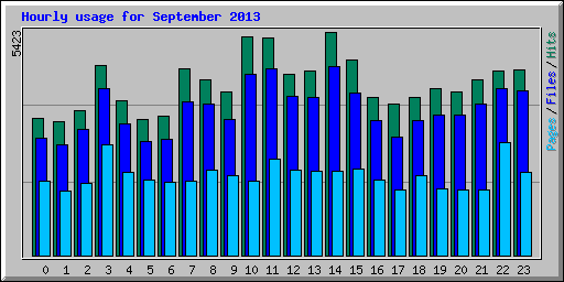 Hourly usage for September 2013