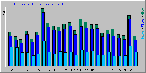 Hourly usage for November 2013