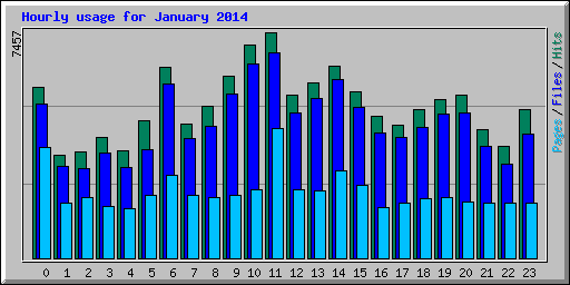 Hourly usage for January 2014