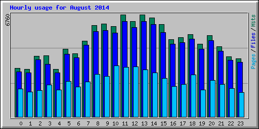 Hourly usage for August 2014