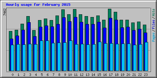 Hourly usage for February 2015