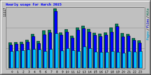 Hourly usage for March 2015