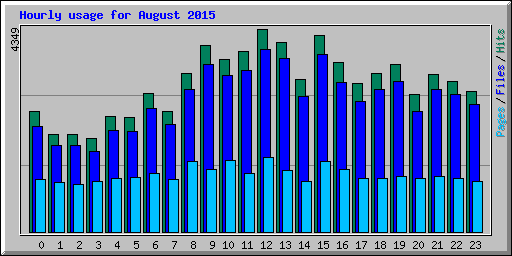 Hourly usage for August 2015