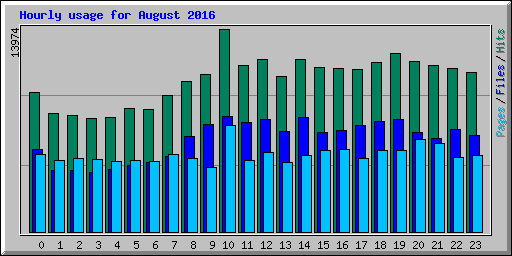 Hourly usage for August 2016