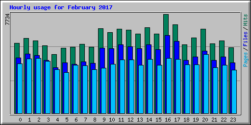 Hourly usage for February 2017