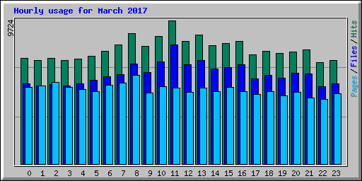 Hourly usage for March 2017