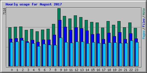 Hourly usage for August 2017