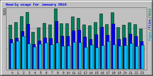 Hourly usage for January 2018