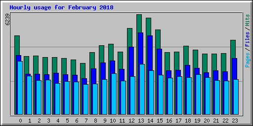 Hourly usage for February 2018