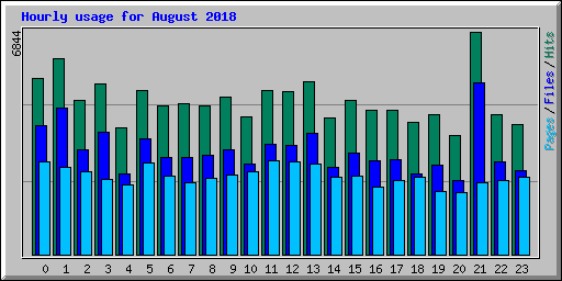 Hourly usage for August 2018