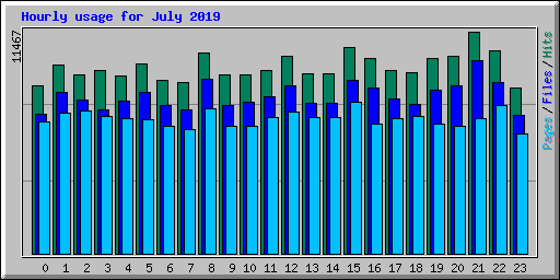 Hourly usage for July 2019