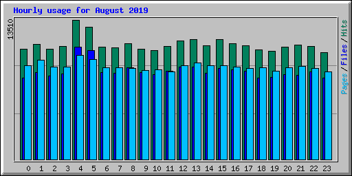 Hourly usage for August 2019