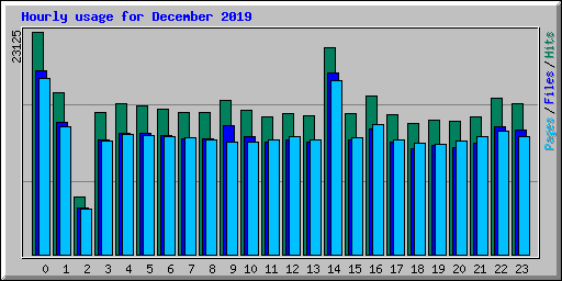 Hourly usage for December 2019